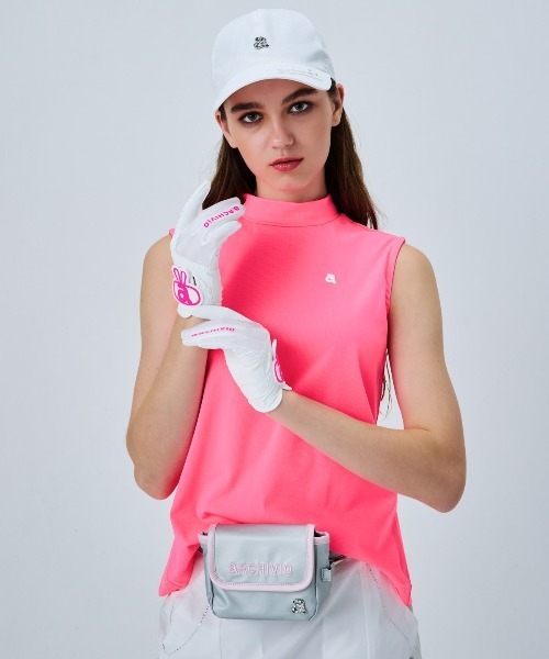 archivio(アルチビオ)の「<LADIES>バックロゴUV速乾ノースリプルオーバー(タンクトップ・レディース・ベージュ/ブラック/ホワイト/ピンク・L/M/S)」の15枚目の写真