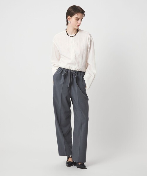 ASTRAET（アストラット）の「＜ASTRAET＞ジップ ノーカラーブラウス（シャツ/ブラウス・レディース・ブラック/ホワイト・FREE）」の3枚目の写真