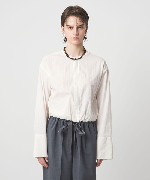 ASTRAET（アストラット）の「＜ASTRAET＞ジップ ノーカラーブラウス（シャツ/ブラウス・レディース・ブラック/ホワイト・FREE）」の6枚目の写真