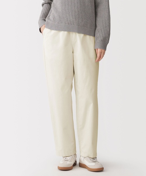 無印良品（ムジルシリョウヒン）の「婦人　洗いざらし　コットンイージーテーパードパンツ（その他パンツ・レディース・ブラック/アイボリー/イエロー・XL/L/M/S）」の2枚目の写真