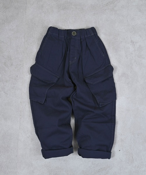 MARKEY'S(マーキーズ)の「ヘリンボンツイルミリタリーパンツ(カーゴパンツ・キッズ・ネイビー/ライトピンク・100/140/130/120/110/90/150)」の9枚目の写真