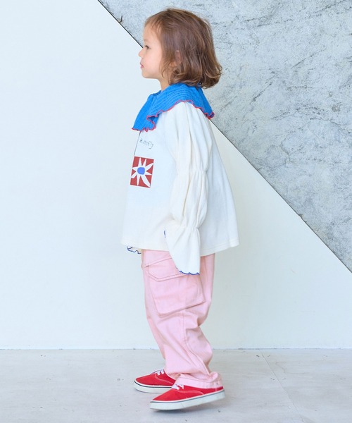 MARKEY'S(マーキーズ)の「ヘリンボンツイルミリタリーパンツ(カーゴパンツ・キッズ・ネイビー/ライトピンク・100/140/130/120/110/90/150)」の8枚目の写真