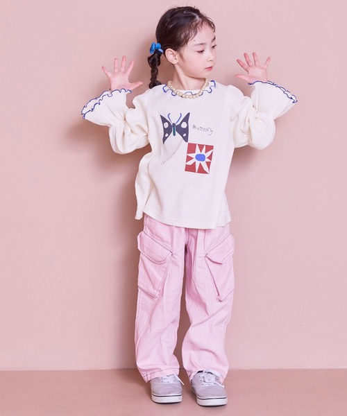 MARKEY'S（マーキーズ）の「ヘリンボンツイルミリタリーパンツ（カーゴパンツ・キッズ・ネイビー/ライトピンク・100/140/130/120/110/90/150）」の21枚目の写真
