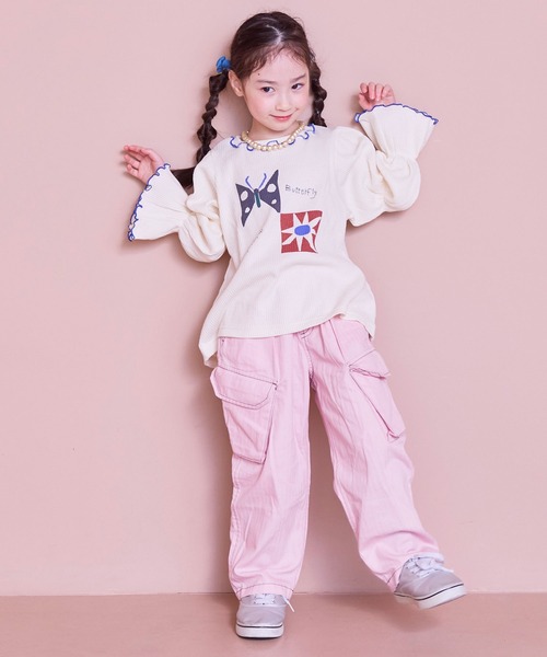 MARKEY'S（マーキーズ）の「ヘリンボンツイルミリタリーパンツ（カーゴパンツ・キッズ・ネイビー/ライトピンク・100/140/130/120/110/90/150）」の22枚目の写真