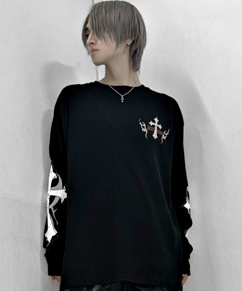 SILVER BULLET(シルバーバレット)の「『SILVER BULLET SELECT AP/シルバーバレットセレクト』クルーネック ファイヤーワッフルロンT(Tシャツ/カットソー・メンズ・ブラック/ホワイト系2/ホワイト/ブラック系2・L/M)」の13枚目の写真