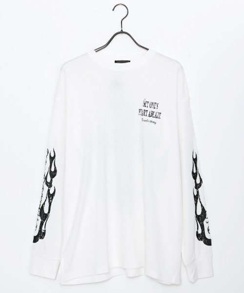 SILVER BULLET(シルバーバレット)の「『SILVER BULLET SELECT AP/シルバーバレットセレクト』クルーネック ファイヤーワッフルロンT(Tシャツ/カットソー・メンズ・ブラック/ホワイト系2/ホワイト/ブラック系2・L/M)」の16枚目の写真