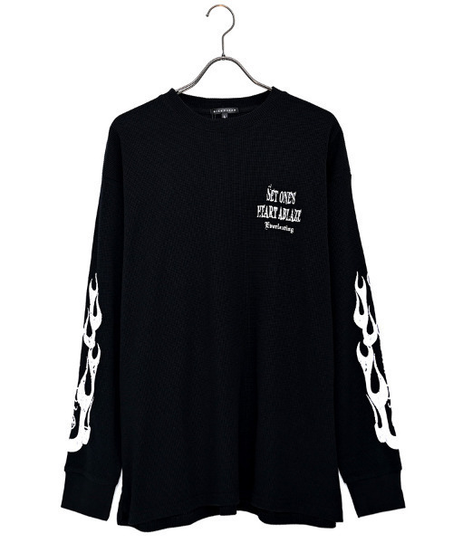 SILVER BULLET(シルバーバレット)の「『SILVER BULLET SELECT AP/シルバーバレットセレクト』クルーネック ファイヤーワッフルロンT(Tシャツ/カットソー・メンズ・ブラック/ホワイト系2/ホワイト/ブラック系2・L/M)」の20枚目の写真