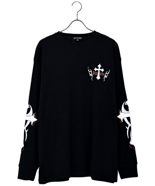 SILVER BULLET(シルバーバレット)の「『SILVER BULLET SELECT AP/シルバーバレットセレクト』クルーネック ファイヤーワッフルロンT(Tシャツ/カットソー・メンズ・ブラック/ホワイト系2/ホワイト/ブラック系2・L/M)」の22枚目の写真