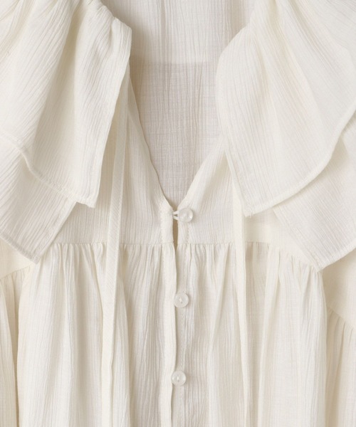 LOWRYS FARM（ローリーズファーム）の「ヨウリュウフリルチュニックブラウス　638707（シャツ/ブラウス・レディース・アイボリー/ブラック/オフホワイト・FREE）」の11枚目の写真