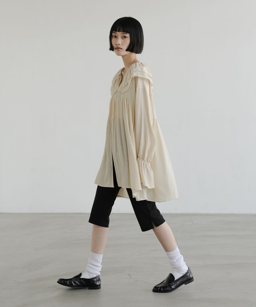 LOWRYS FARM（ローリーズファーム）の「ヨウリュウフリルチュニックブラウス　638707（シャツ/ブラウス・レディース・アイボリー/ブラック/オフホワイト・FREE）」の19枚目の写真