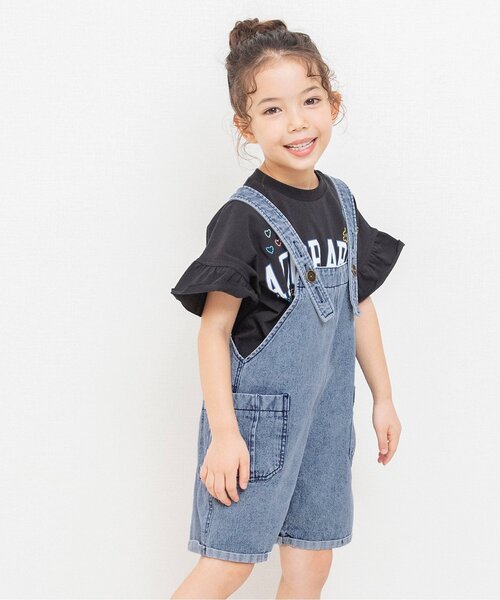 BREEZE（ブリーズ）の「デニムサロペット（サロペット/オーバーオール・キッズ・ピンク/サックスブルー・130/100/90/80/120/110）」の2枚目の写真