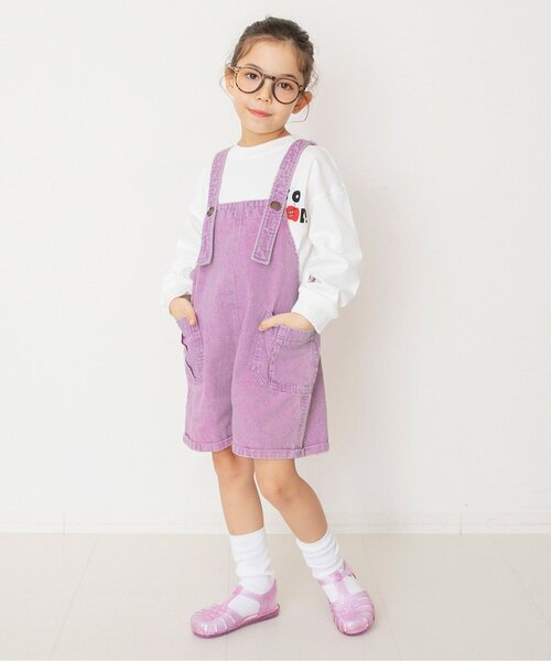 BREEZE（ブリーズ）の「デニムサロペット（サロペット/オーバーオール・キッズ・ピンク/サックスブルー・130/100/90/80/120/110）」の3枚目の写真