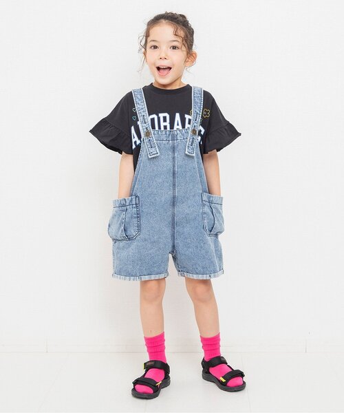 BREEZE（ブリーズ）の「デニムサロペット（サロペット/オーバーオール・キッズ・ピンク/サックスブルー・130/100/90/80/120/110）」の7枚目の写真