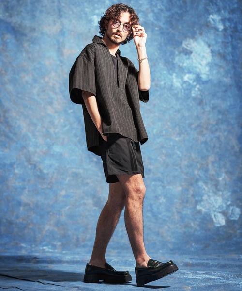 Jih Nunc（ジーヌンク）の「mhs2527-コットンリネンディープスキッパージャガードシャツ(JIH-R1169)（シャツ/ブラウス・メンズ・ダークブラウン/ブラウン/ブルー・S/M/L）」の18枚目の写真