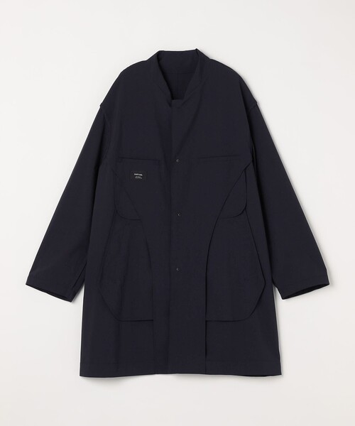 MJUNKO ステンカラーコート ブラック SHIPS any:〈撥水加工〉タスラン SOLOTEX(R) ステンカラー コート 26SS