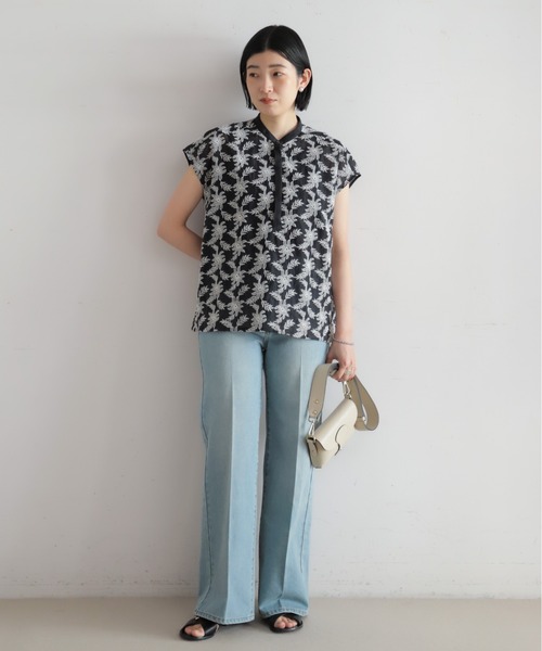 NOMBRE IMPAIR（ノンブルアンペール）の「【予約】モノトーンフラワー刺繍　フレンチブラウス（シャツ/ブラウス・レディース・ブラック・FREE）」の5枚目の写真