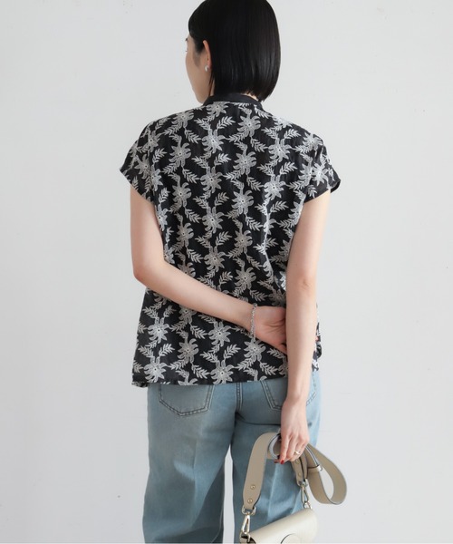 NOMBRE IMPAIR（ノンブルアンペール）の「【予約】モノトーンフラワー刺繍　フレンチブラウス（シャツ/ブラウス・レディース・ブラック・FREE）」の6枚目の写真