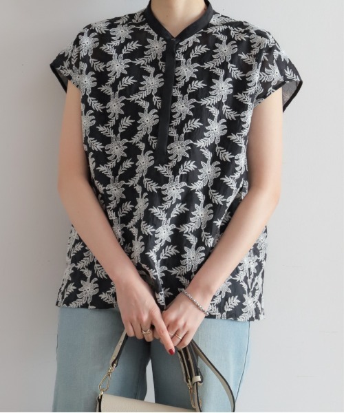 NOMBRE IMPAIR（ノンブルアンペール）の「【予約】モノトーンフラワー刺繍　フレンチブラウス（シャツ/ブラウス・レディース・ブラック・FREE）」の8枚目の写真