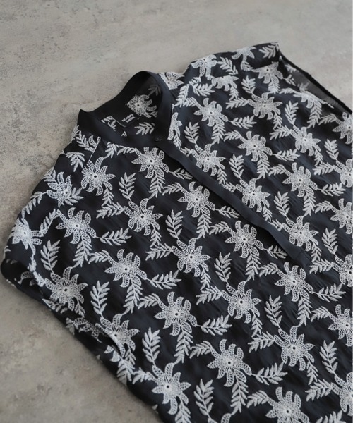 NOMBRE IMPAIR（ノンブルアンペール）の「【予約】モノトーンフラワー刺繍　フレンチブラウス（シャツ/ブラウス・レディース・ブラック・FREE）」の20枚目の写真