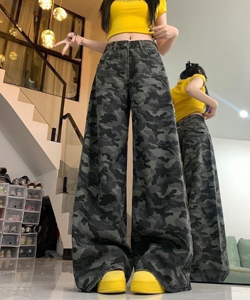 Flugge(フラッジー)の「迷彩柄ワークパンツ(カーゴパンツ・レディース・ブラック・MEDIUM/LARGE)」の5枚目の写真