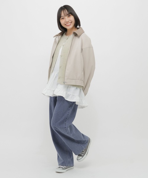 GLOBAL WORK（グローバルワーク）の「ワイドストレートデニム/AND YUA ANY/638780（デニムパンツ・キッズ・ネイビー/ブラック/サックスブルー・LARGE/MEDIUM/SMALL）」の6枚目の写真