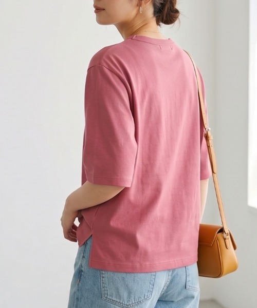 MULEXS(ミューレクス)の「【人気の!】スムースコットン100% ルーズフィットTシャツ / 無地 半袖 カットソー オーバーサイズ ベーシック(Tシャツ/カットソー・レディース・ブルー/チャコール/ピンク/ブラウン・M/L)」の18枚目の写真