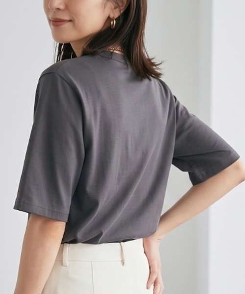 MULEXS(ミューレクス)の「【人気の!】スムースコットン100% ルーズフィットTシャツ / 無地 半袖 カットソー オーバーサイズ ベーシック(Tシャツ/カットソー・レディース・ブルー/チャコール/ピンク/ブラウン・M/L)」の20枚目の写真