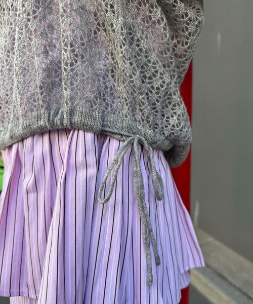 CIAOPANIC（チャオパニック）の「透かし編みルーズニットプルオーバー（ニット/セーター・レディース・グレー/アイボリー/ピンク・ONE SIZE）」の16枚目の写真