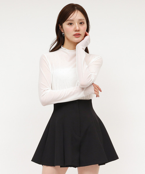 ROYAL PARTY(ロイヤルパーティー)の「キラキラシアートップス(Tシャツ/カットソー・レディース・オフホワイト/ブラック・FREE)」の2枚目の写真