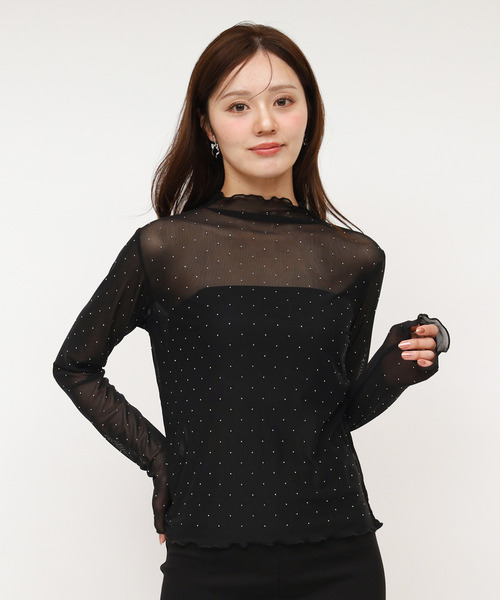 ROYAL PARTY(ロイヤルパーティー)の「キラキラシアートップス(Tシャツ/カットソー・レディース・オフホワイト/ブラック・FREE)」の8枚目の写真