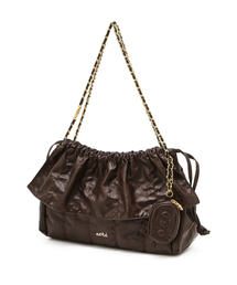 athe（アテ）の「[FRILL] ブラウンデュプスキンショルダーバッグM AABA6F720W2（ショルダーバッグ）」
