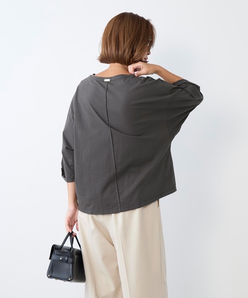 MICA&DEAL（マイカ＆ディール）の「【WEB限定カラーあり】"CHAILLY"ロゴ5分袖Tシャツ（Tシャツ/カットソー・レディース・ダークグレー/ベージュ/ネイビー/ライトピンク・FREE）」の19枚目の写真