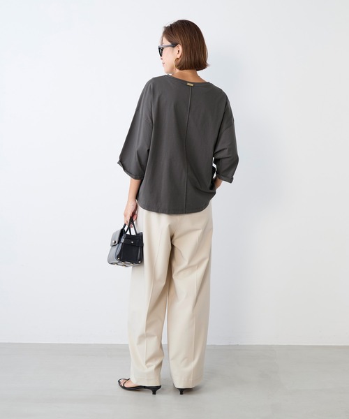 MICA&DEAL（マイカ＆ディール）の「【WEB限定カラーあり】"CHAILLY"ロゴ5分袖Tシャツ（Tシャツ/カットソー・レディース・ダークグレー/ベージュ/ネイビー/ライトピンク・FREE）」の22枚目の写真