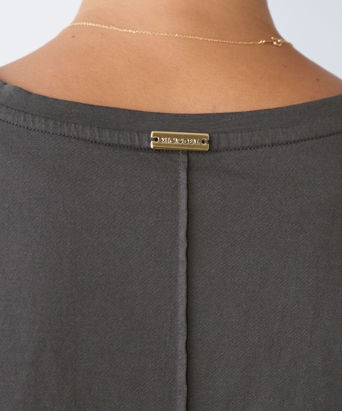 MICA&DEAL（マイカ＆ディール）の「【WEB限定カラーあり】"CHAILLY"ロゴ5分袖Tシャツ（Tシャツ/カットソー・レディース・ダークグレー/ベージュ/ネイビー/ライトピンク・FREE）」の7枚目の写真