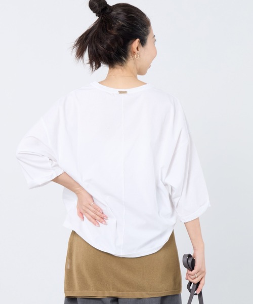 MICA&DEAL（マイカ＆ディール）の「【WEB限定カラーあり】"CHAILLY"ロゴ5分袖Tシャツ（Tシャツ/カットソー・レディース・ダークグレー/ベージュ/ネイビー/ライトピンク・FREE）」の11枚目の写真