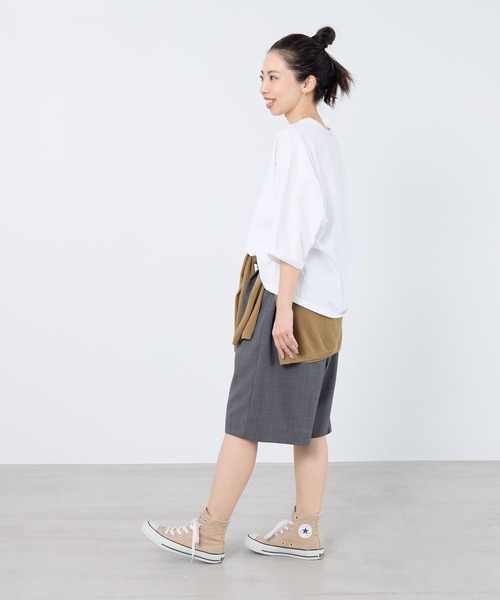 MICA&DEAL（マイカ＆ディール）の「【WEB限定カラーあり】"CHAILLY"ロゴ5分袖Tシャツ（Tシャツ/カットソー・レディース・ダークグレー/ベージュ/ネイビー/ライトピンク・FREE）」の14枚目の写真