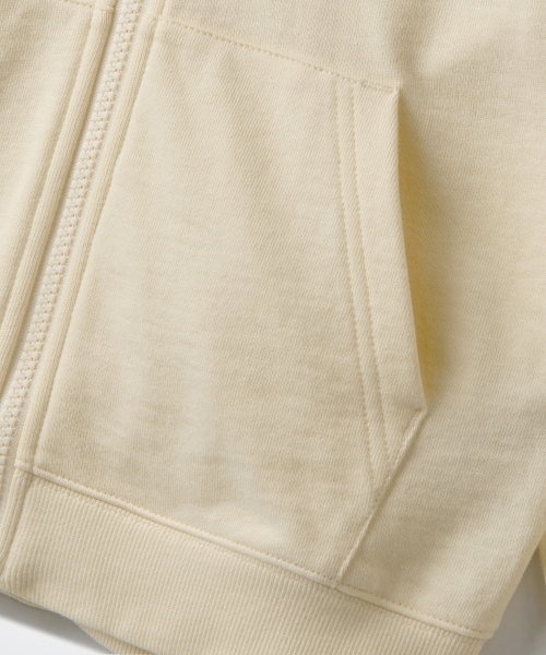 MUSINSA STANDARD KIDS（ムシンサスタンダードキッズ）の「オーバーサイズフードパーカー スウェットジップアップ [レモンクリーム]（ブルゾン・レディース・その他・130/120/140/150/160/110/100）」の9枚目の写真