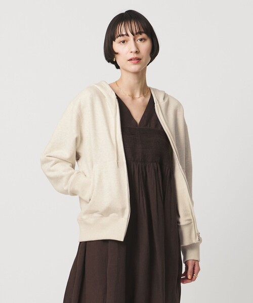UNITED ARROWS(ユナイテッドアローズ)の「スウェット ジップアップ パーカー(パーカー・レディース・グレー系/ナチュラル・FREE)」の1枚目の写真