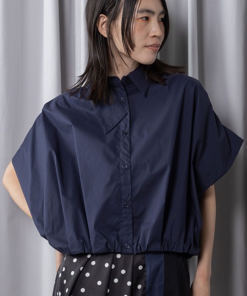 MARECHAL TERRE(マルシャルテル)の「ワイドタックシャツ(シャツ/ブラウス・レディース・オフホワイト/ストライプ/ラベンダー/ネイビー・MEDIUM)」の21枚目の写真