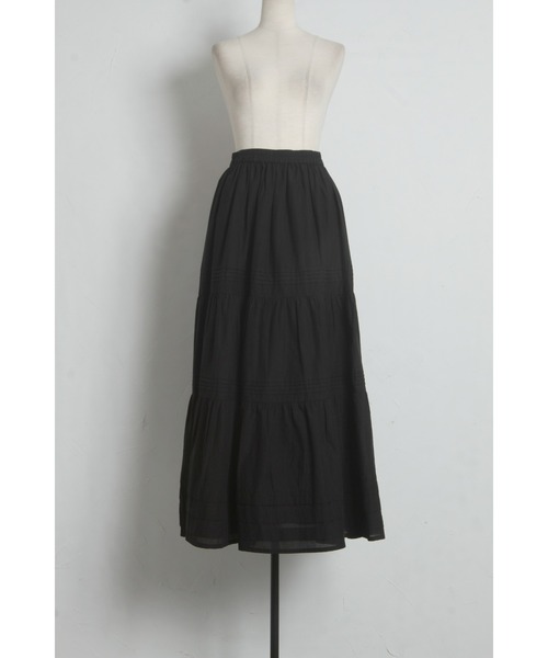 &. NOSTALGIA(アンドドットノスタルジア)の「コットンレースティアードスカート(スカート・レディース・ブラック/オフホワイト・M)」の14枚目の写真