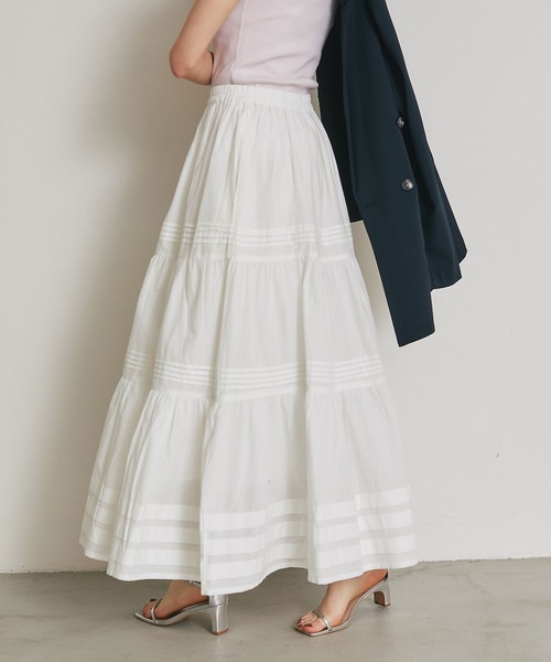 &. NOSTALGIA(アンドドットノスタルジア)の「コットンレースティアードスカート(スカート・レディース・ブラック/オフホワイト・M)」の9枚目の写真