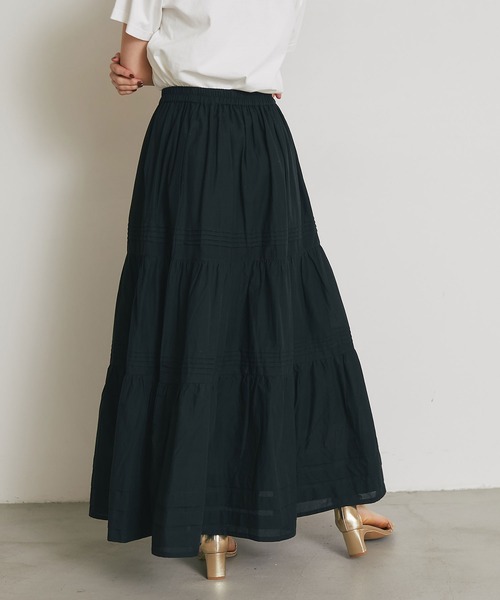 &. NOSTALGIA(アンドドットノスタルジア)の「コットンレースティアードスカート(スカート・レディース・ブラック/オフホワイト・M)」の12枚目の写真