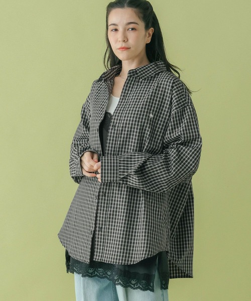 RAGEBLUE（レイジブルー）の「＜POLO BCS/ポロ・ビーシーエス＞別注/オーバーチェックシャツ（シャツ/ブラウス・レディース・ベージュ/ライトブルー/ブラック/レッド・FREE）」の8枚目の写真