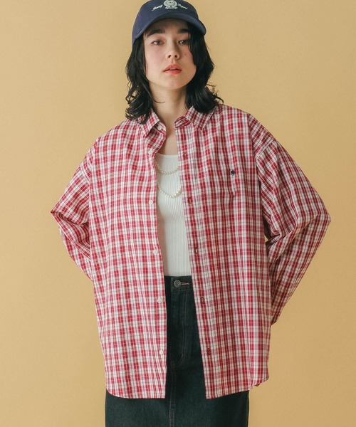 RAGEBLUE（レイジブルー）の「＜POLO BCS/ポロ・ビーシーエス＞別注/オーバーチェックシャツ（シャツ/ブラウス・レディース・ベージュ/ライトブルー/ブラック/レッド・FREE）」の11枚目の写真