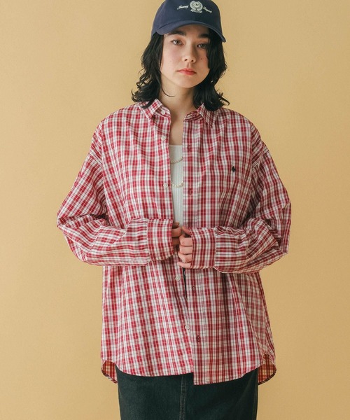 RAGEBLUE（レイジブルー）の「＜POLO BCS/ポロ・ビーシーエス＞別注/オーバーチェックシャツ（シャツ/ブラウス・レディース・ベージュ/ライトブルー/ブラック/レッド・FREE）」の12枚目の写真