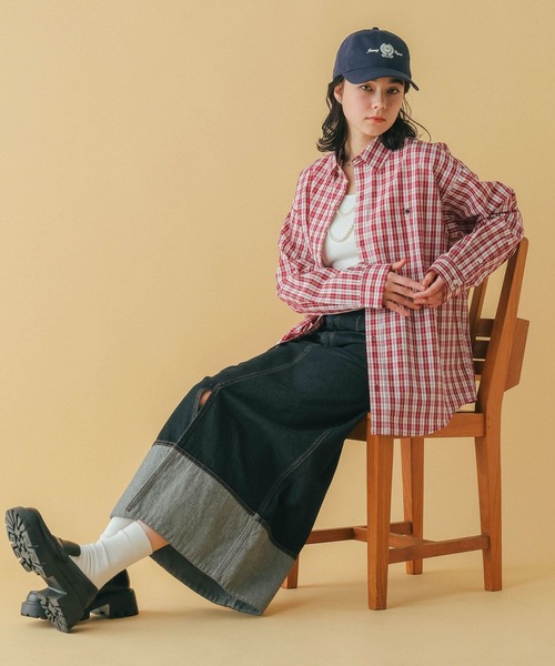 RAGEBLUE（レイジブルー）の「＜POLO BCS/ポロ・ビーシーエス＞別注/オーバーチェックシャツ（シャツ/ブラウス・レディース・ベージュ/ライトブルー/ブラック/レッド・FREE）」の14枚目の写真