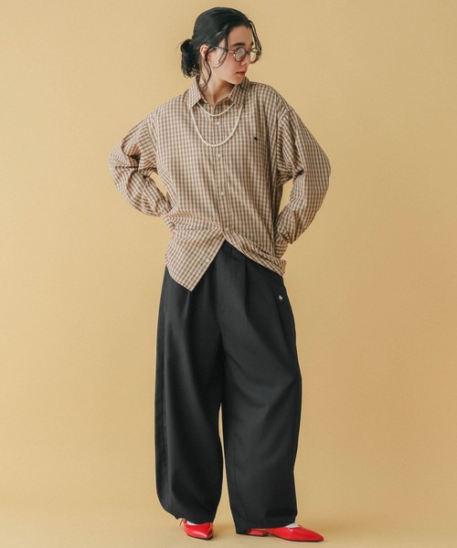 RAGEBLUE（レイジブルー）の「＜POLO BCS/ポロ・ビーシーエス＞別注/オーバーチェックシャツ（シャツ/ブラウス・レディース・ベージュ/ライトブルー/ブラック/レッド・FREE）」の17枚目の写真