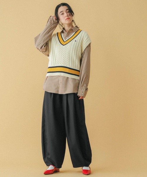 RAGEBLUE（レイジブルー）の「＜POLO BCS/ポロ・ビーシーエス＞別注/オーバーチェックシャツ（シャツ/ブラウス・レディース・ベージュ/ライトブルー/ブラック/レッド・FREE）」の21枚目の写真