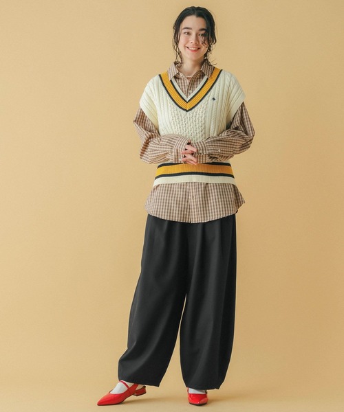 RAGEBLUE（レイジブルー）の「＜POLO BCS/ポロ・ビーシーエス＞別注/オーバーチェックシャツ（シャツ/ブラウス・レディース・ベージュ/ライトブルー/ブラック/レッド・FREE）」の22枚目の写真