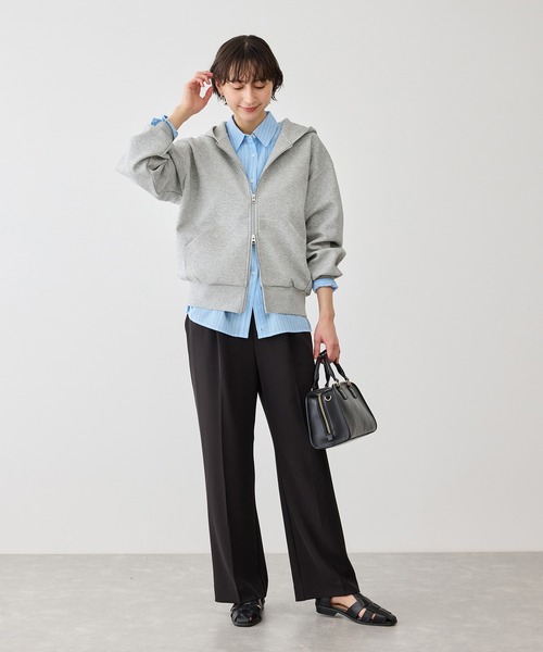 ROPE' PICNIC（ロペピクニック）の「コクーンシルエットダブルジップフーディ（パーカー・レディース・チャコールグレー/ライトグレー/キナリ・FREE）」の10枚目の写真